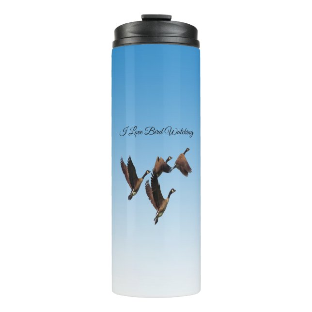 Canadian geese flying together kids design thermal tumbler (Front)