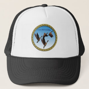 Canadian geese flying together kids design trucker hat