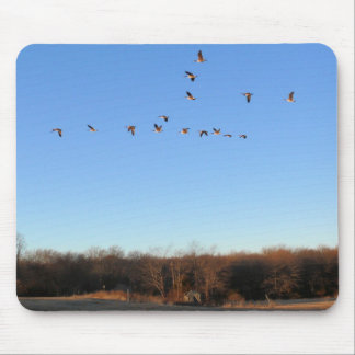 Canadian Geese Flying V Mousepad