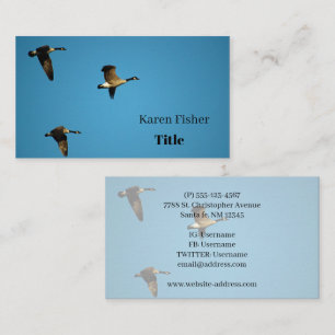 Canadian geese in flight business card
