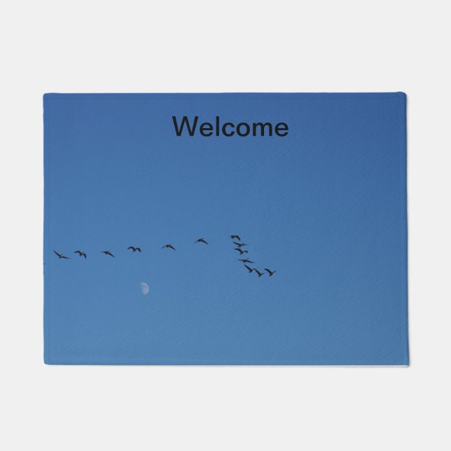 Canadian geese in flight doormat (Front)