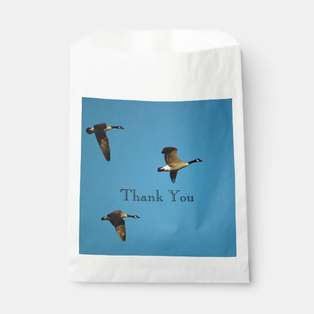 Canadian geese in flight  favour bags (Front)