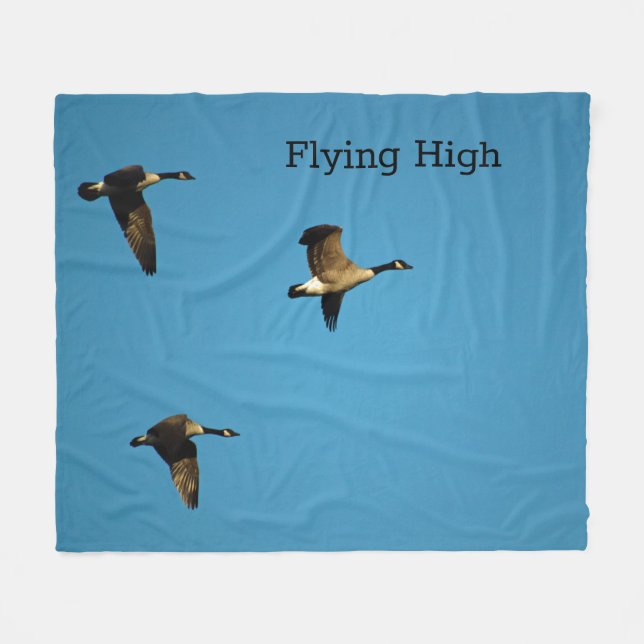 Canadian geese in flight fleece blanket (Front (Horizontal))