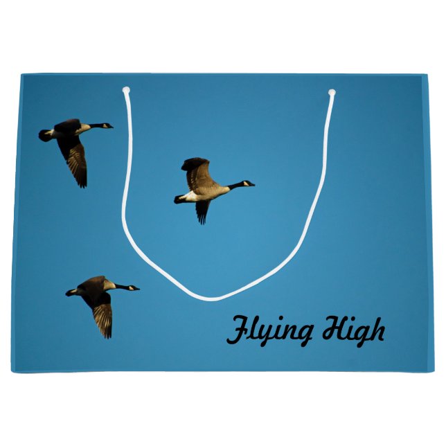 Canadian geese in flight large gift bag (Front)
