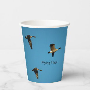 Canadian geese in flight   paper cups