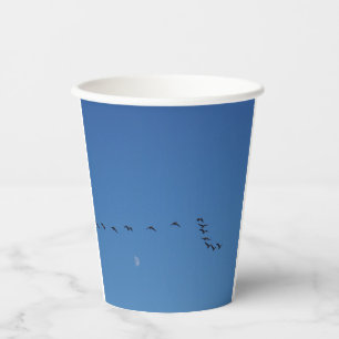 Canadian geese in flight paper cups