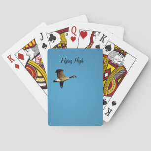 Canadian geese in flight playing cards