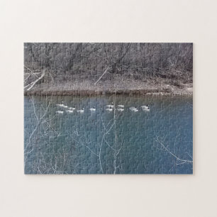Canadian Geese On The Boise River Jigsaw Puzzle