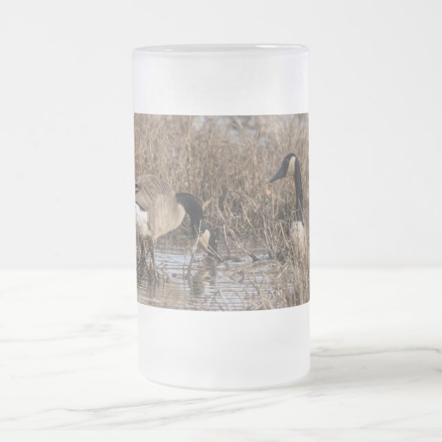 Canadian Geese Snack Time Frosted Mug (Center)