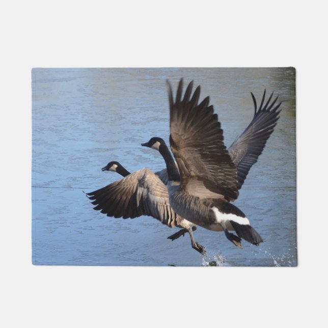 Canadian Geese Taking Flight Doormat (Front)