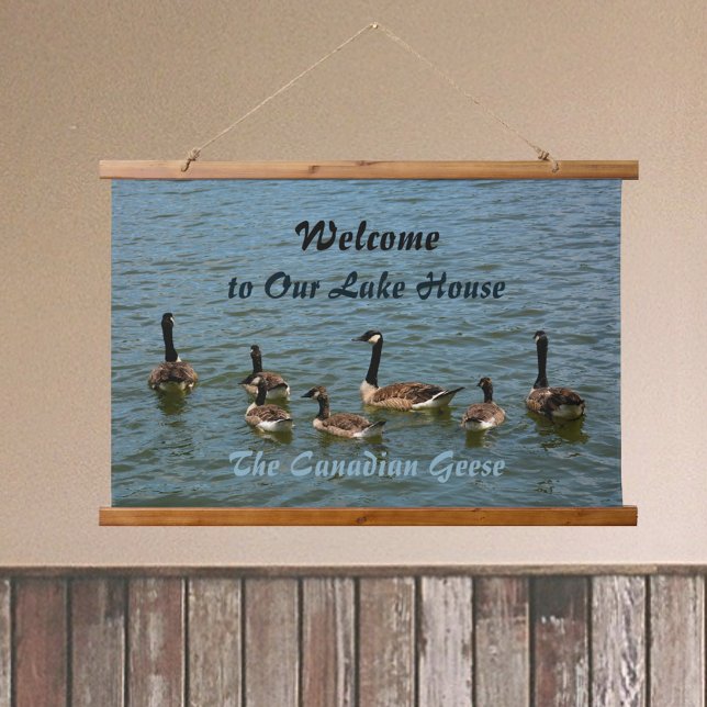Canadian Geese Welcome to Our Lake House Hanging Tapestry (Creator Uploaded)