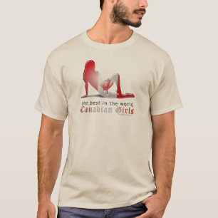 Canadian Girl Silhouette Flag T-Shirt
