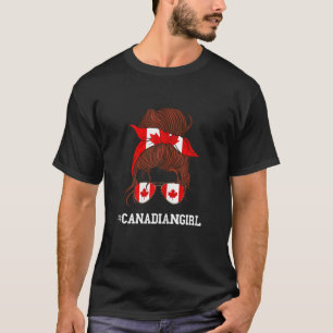 Canadian Girl Sunglass Canadian Flag Canadian Root T-Shirt