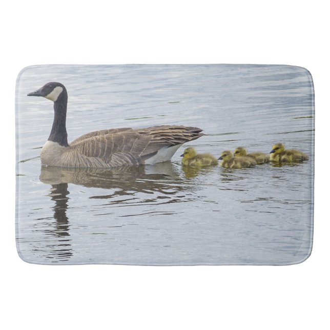 Canadian Goose And Goslings Bath Mat (Front)