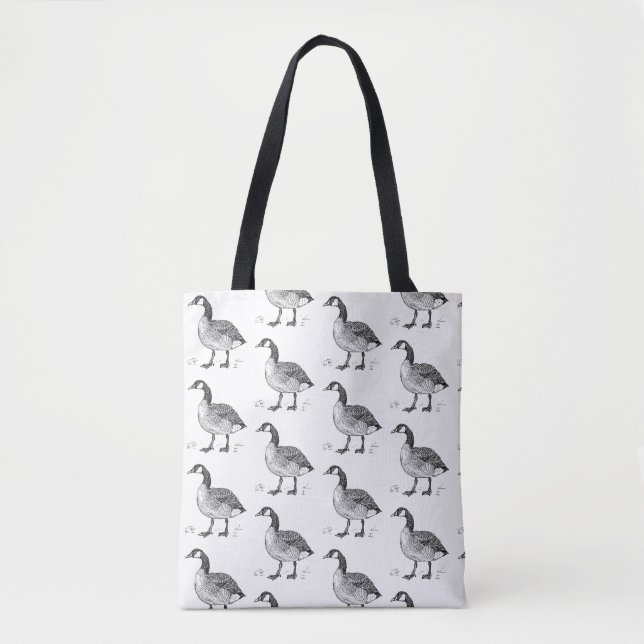 Canadian Goose Fine Art Sketch, Bird Drawing Tote Bag (Front)
