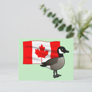 Canadian Goose & Flag Postcard