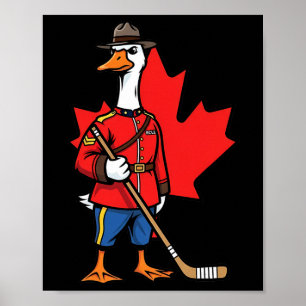 Canadian Goose Mountie Hockey Maple Leaf Canada  Poster