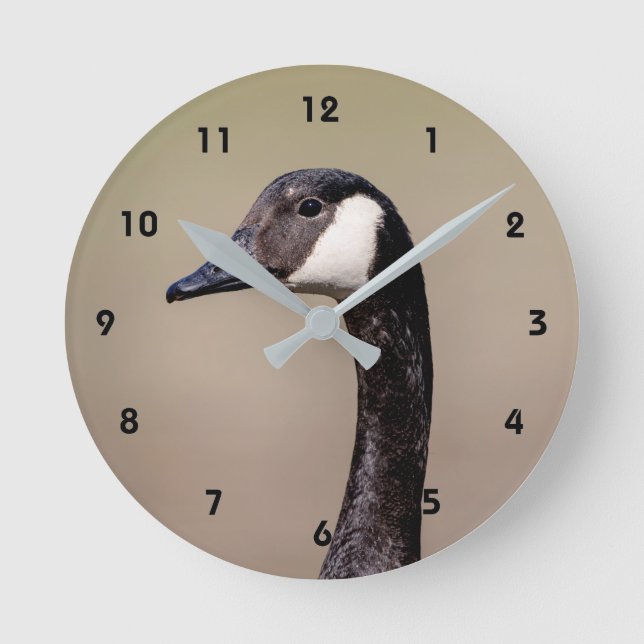 Canadian Goose Portrait Round Clock (Front)
