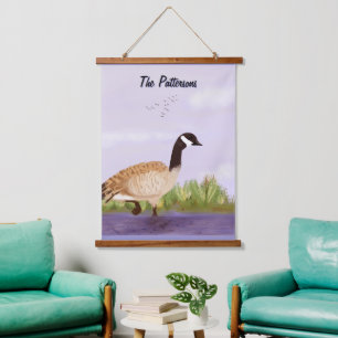 Canadian Goose Wood Topped Wall Tapestry