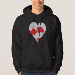 Canadian Greenlandic Flag Heart Hoodie