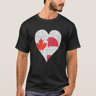 Canadian Greenlandic Flag Heart T-Shirt