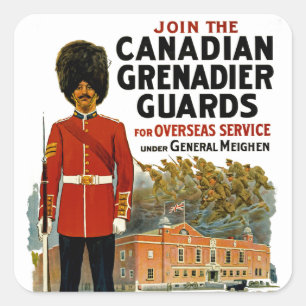 Canadian Grenadier Guards Square Sticker