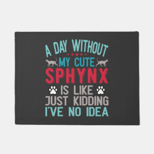 Canadian Hairless Sphynx Cat Owner Funny Saying Doormat