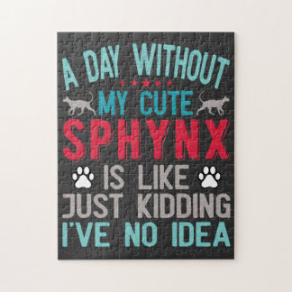 Canadian Hairless Sphynx Cat Owner Funny Saying Jigsaw Puzzle