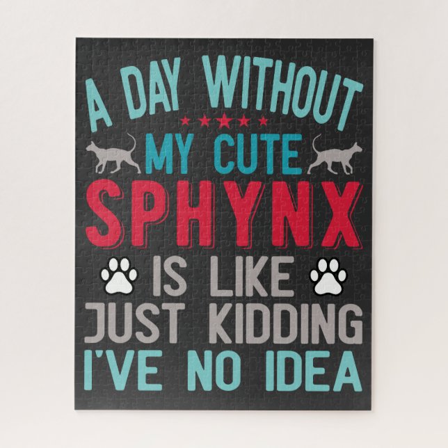 Canadian Hairless Sphynx Cat Owner Funny Saying Jigsaw Puzzle (Vertical)