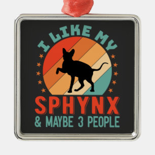 Canadian Hairless Sphynx Cat Owner Humor Metal Tree Decoration