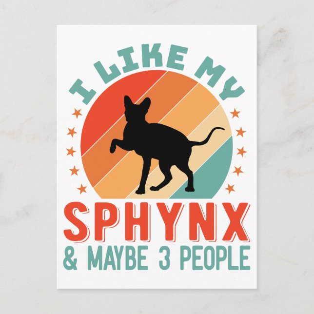 Canadian Hairless Sphynx Cat Owner Humour Holiday Postcard (Front)