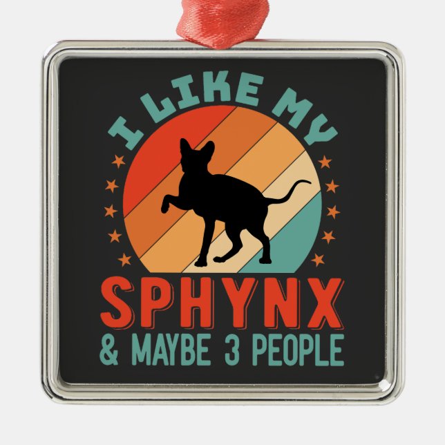 Canadian Hairless Sphynx Cat Owner Humour Metal Tree Decoration (Front)