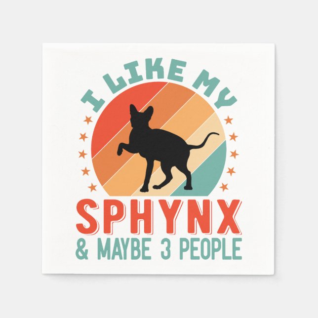 Canadian Hairless Sphynx Cat Owner Humour Napkin (Front)