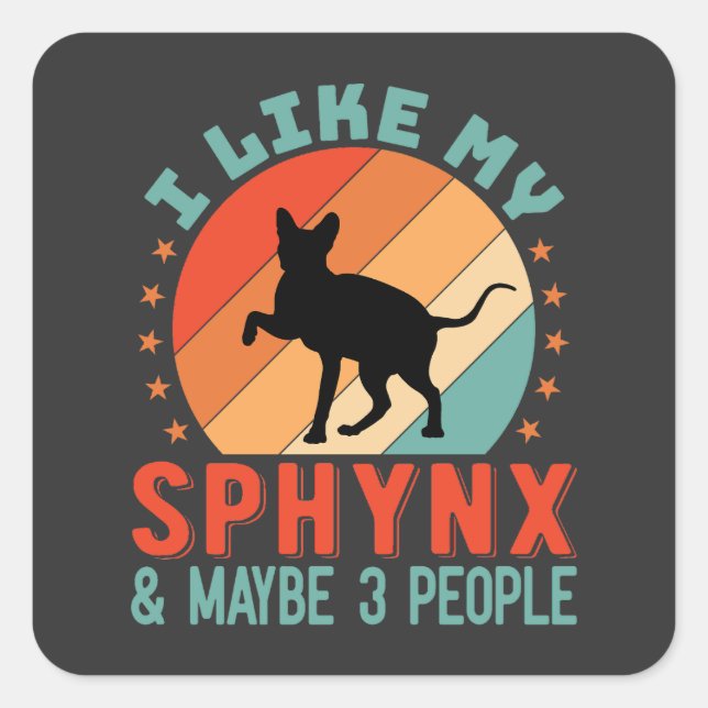 Canadian Hairless Sphynx Cat Owner Humour Square Sticker (Front)