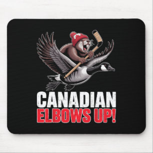 Canadian Hockey Elbows Up Retro Funny Canada Day G Mouse Mat