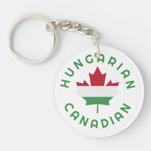 Canadian Hungarian Roots Key Ring