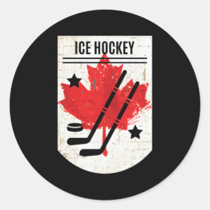 Canadian Ice Hockey For Canada Day Classic Round Sticker