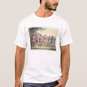 Canadian Indian dance in the evening (colour engra T-Shirt