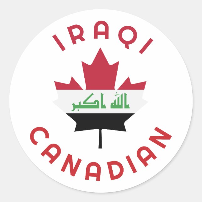 Canadian Iraqi Roots Classic Round Sticker (Front)