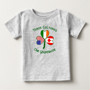 Canadian Irish American Shamrock Personalised Baby T-Shirt