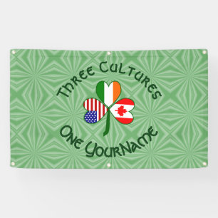 Canadian Irish American Shamrock Personalised  Banner