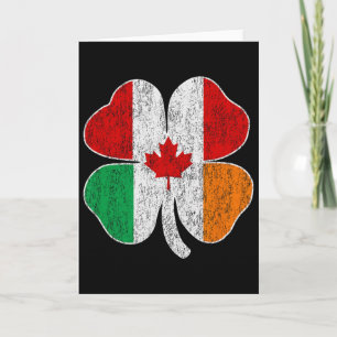 Canadian Irish St Patricks Canada Ireland Shamrock Card