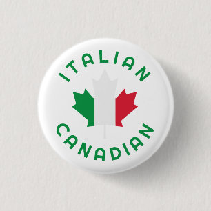 Canadian Italian Roots 3 Cm Round Badge