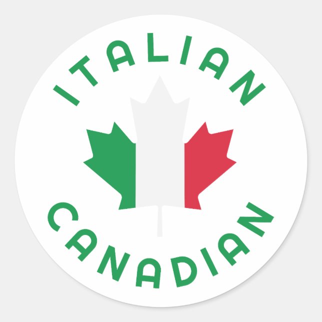 Canadian Italian Roots Classic Round Sticker (Front)