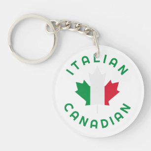Canadian Italian Roots Key Ring