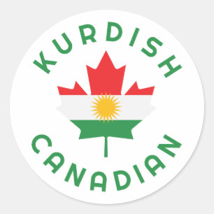 Canadian Kurdish Roots Classic Round Sticker