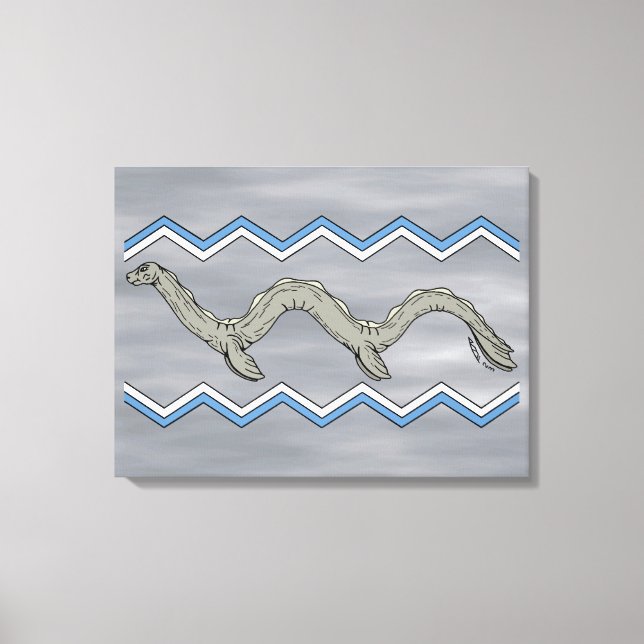 Canadian Lake Monster and Zigzags Canvas Print (Front)