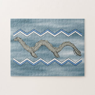 Canadian Lake Monster and Zigzags Jigsaw Puzzle