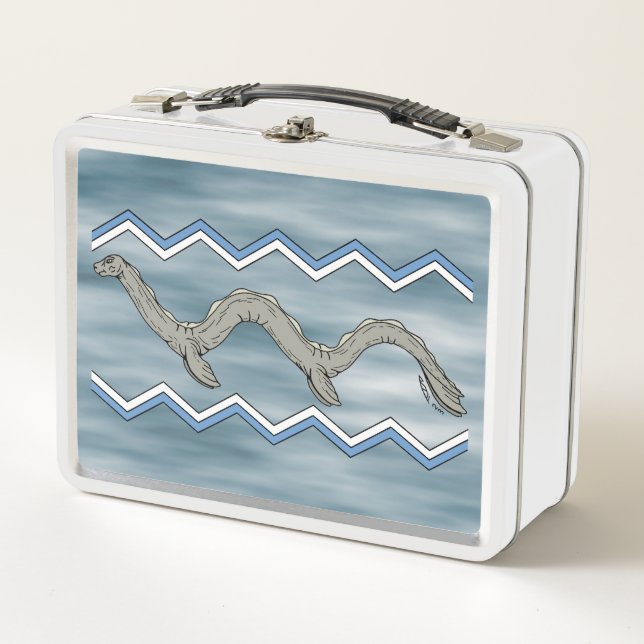 Canadian Lake Monster and Zigzags Metal Lunch Box (Front)