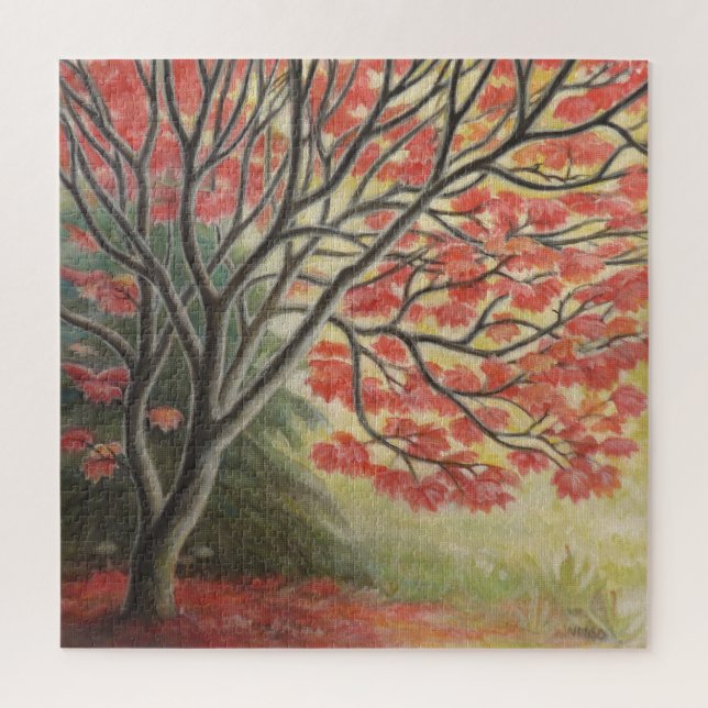 Canadian Landscape Art Puzzles - Autumn Maple (Vertical)